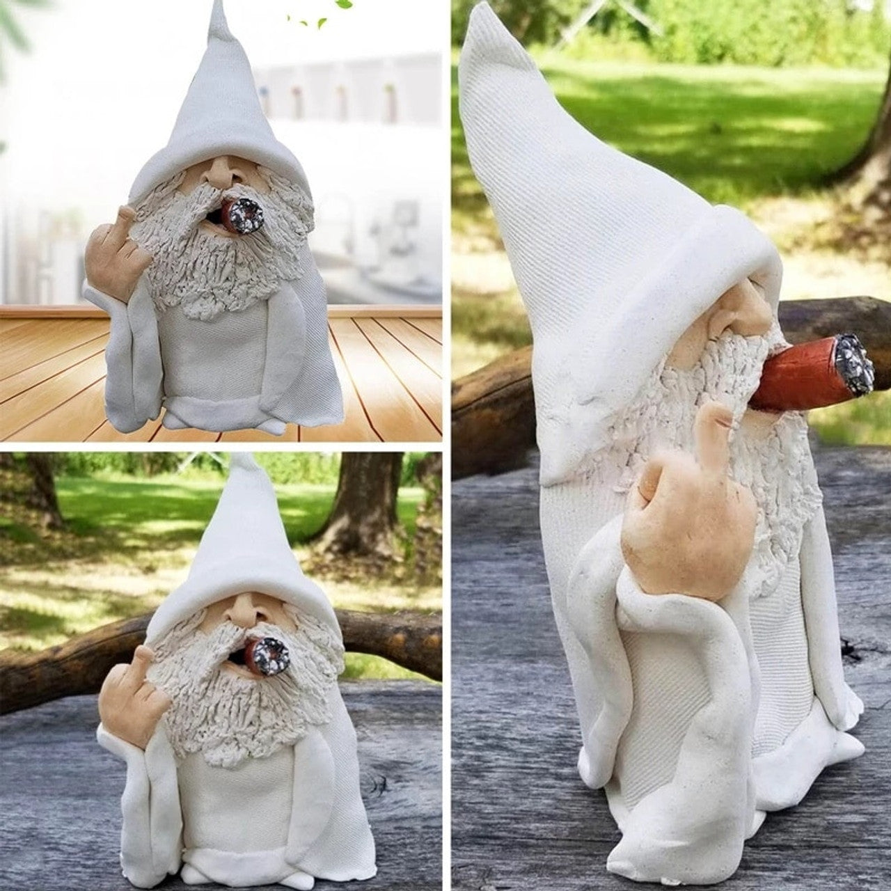 Funny Rude Smoking Gnome Garden Sculpture – StylishYard