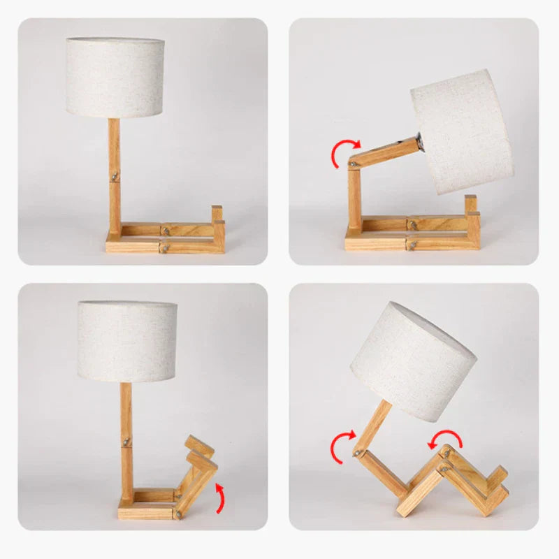 Robot Wooden LED Table Lamp