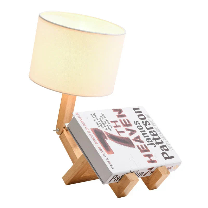 Robot Wooden LED Table Lamp