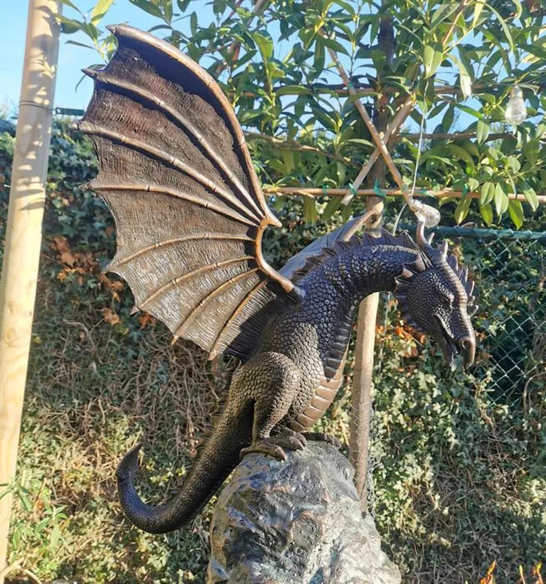 Dragon Fountain Garden Sculpture