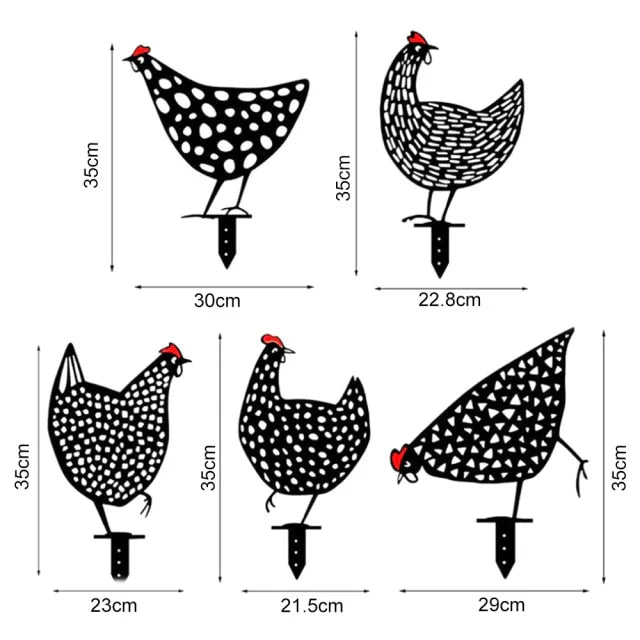 Metal Art - 5pcs Cute Chicken Set