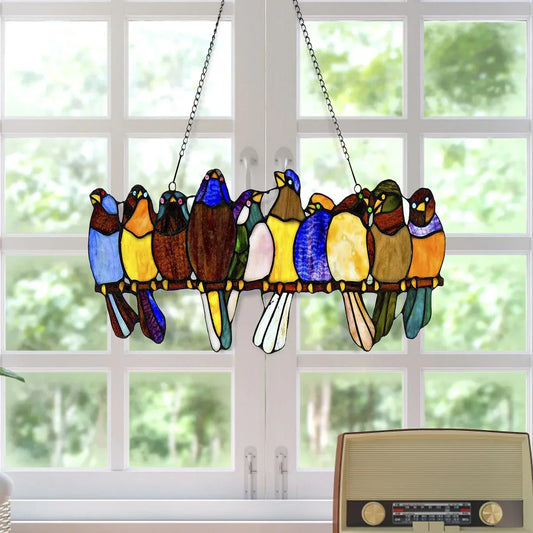 Stained Glass Art - 10 Birds